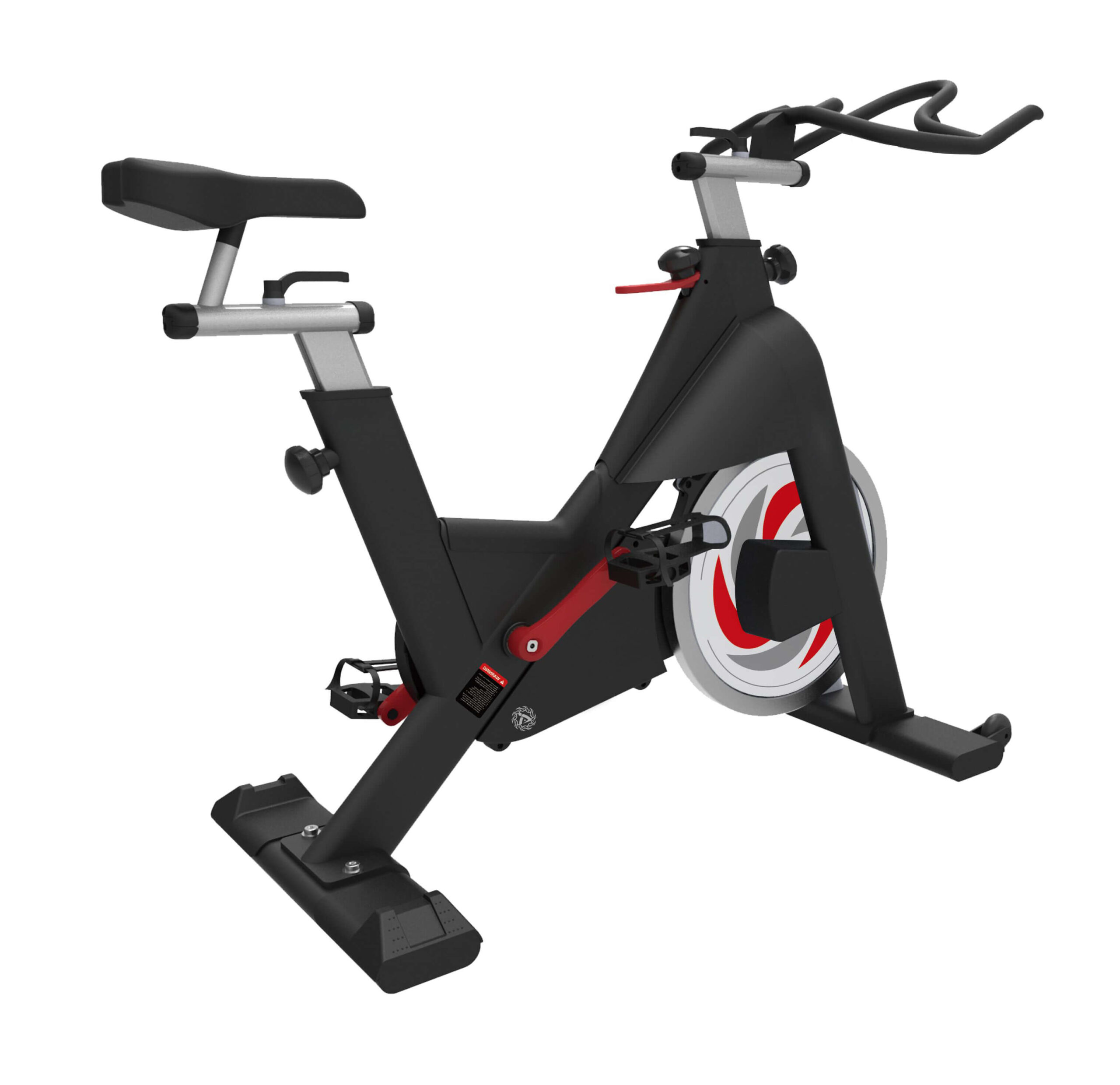 Spin bike with adjustable seat and resistance knob