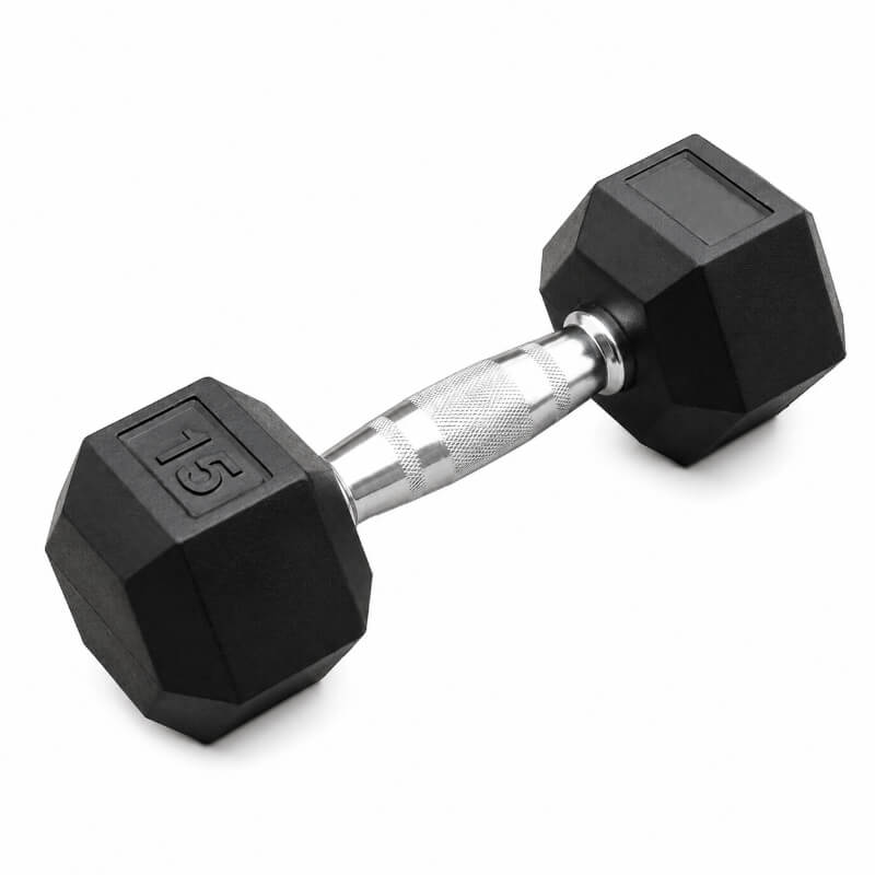 TZ-3001 rubber hex dumbbell with anti roll design for strength training exercises