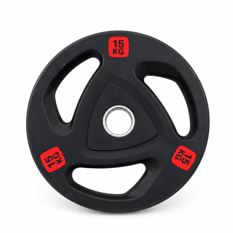 TZ 3007A 3 Holes Black Rubber Coated Olympic Plate