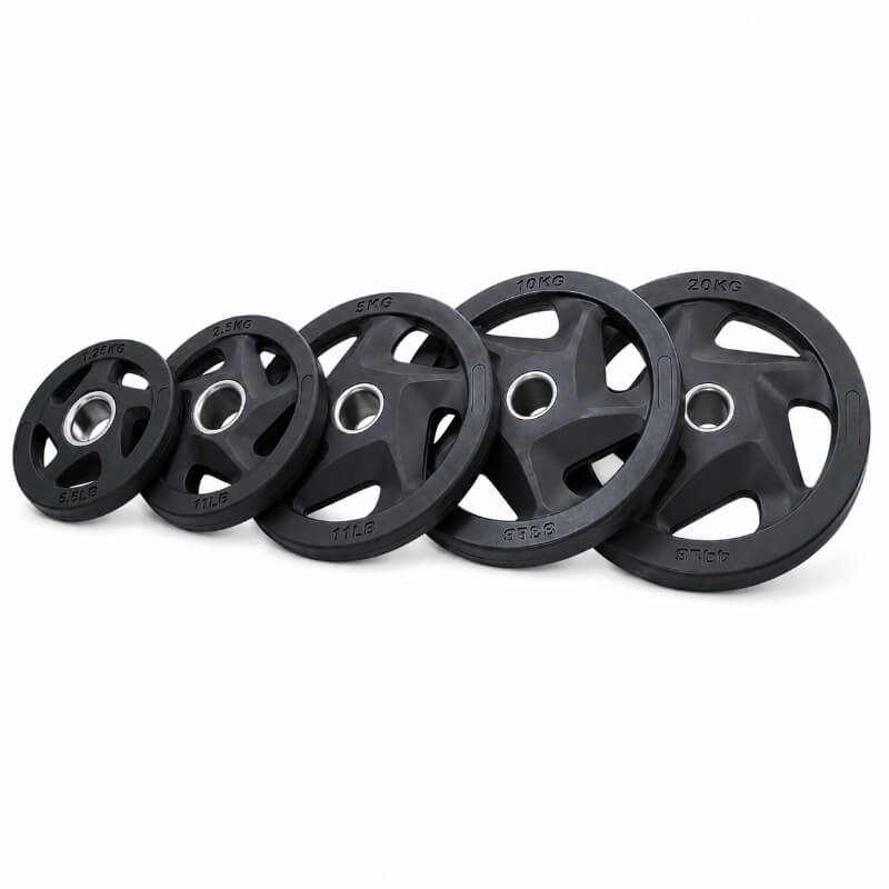 TZ 3009 5 Holes Black Rubber Coated Olympic Plate