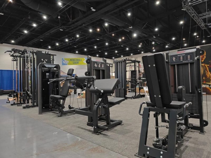 Commercial fitness machines displayed at HFA 2026 in Las Vegas USA